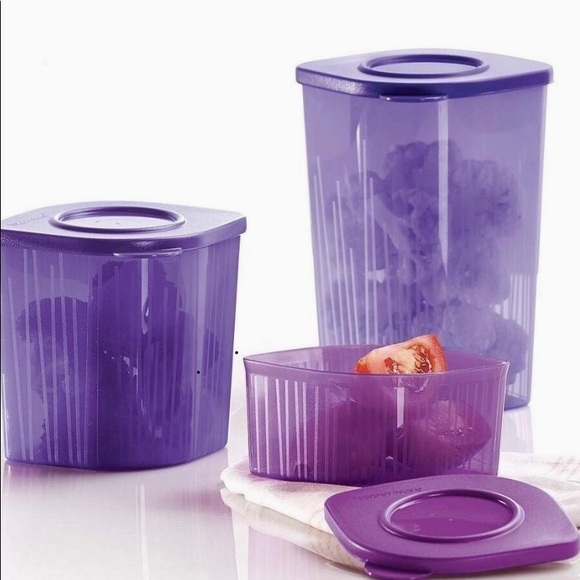 Tupperware Fresh N Cool Refrige Container Set of 3 - Picture 3 of 13